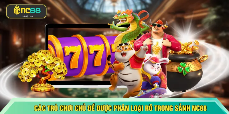Các trò chơi chủ đề được phân loại rõ ràng trong sảnh NC88